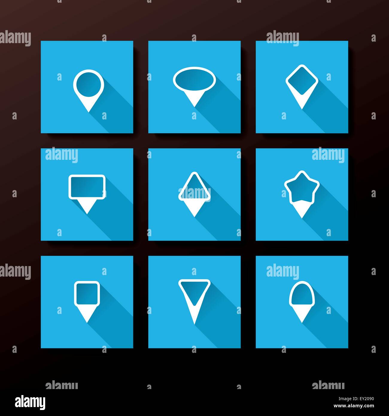 Vector flat icon set - map pin collection Stock Vector Image & Art - Alamy