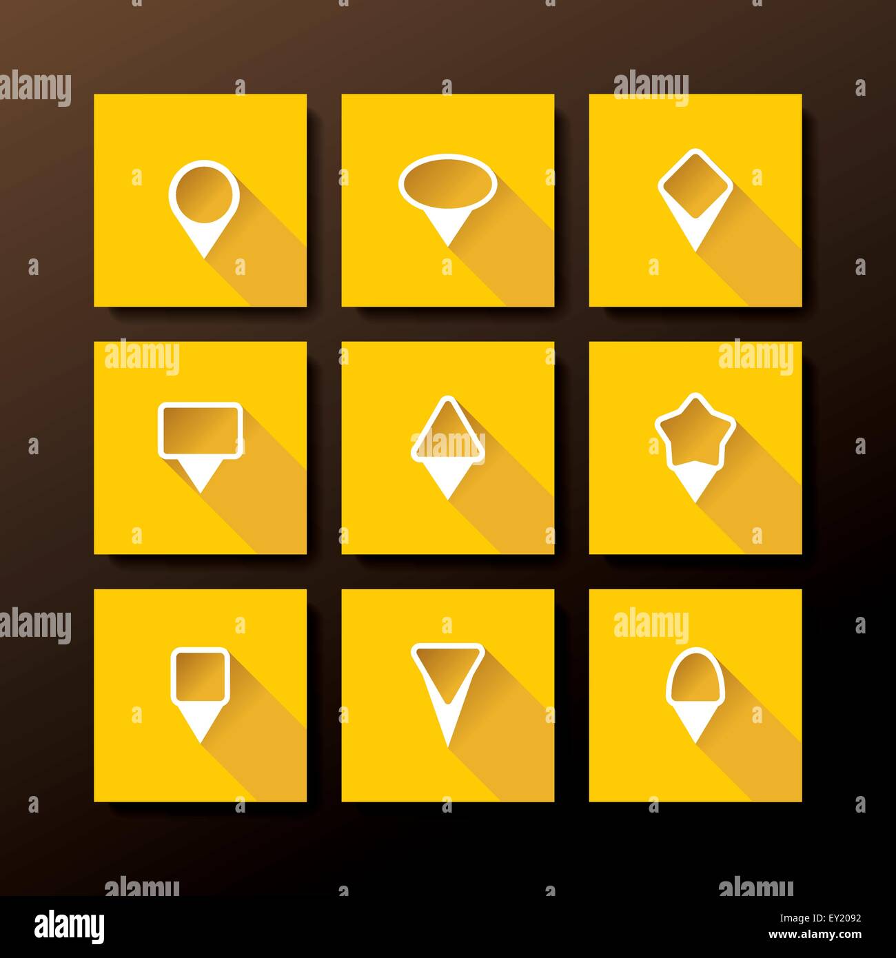 Vector flat icon set - map pin collection Stock Vector Image & Art - Alamy