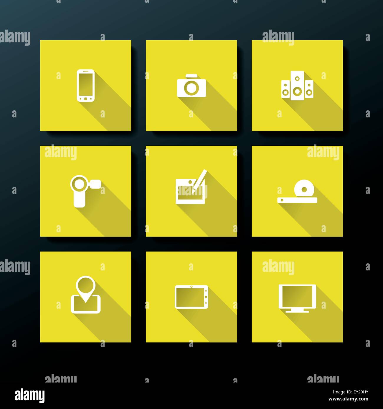 Flat media icon set - vector illustration Stock Vector Image & Art - Alamy
