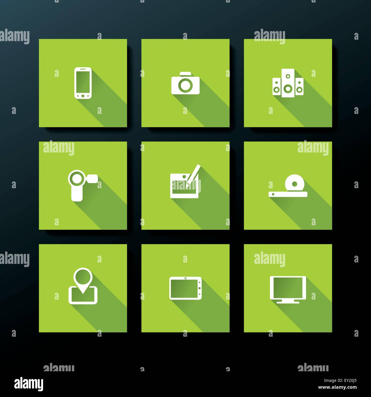 Flat media icon set - vector illustration Stock Vector Image & Art - Alamy