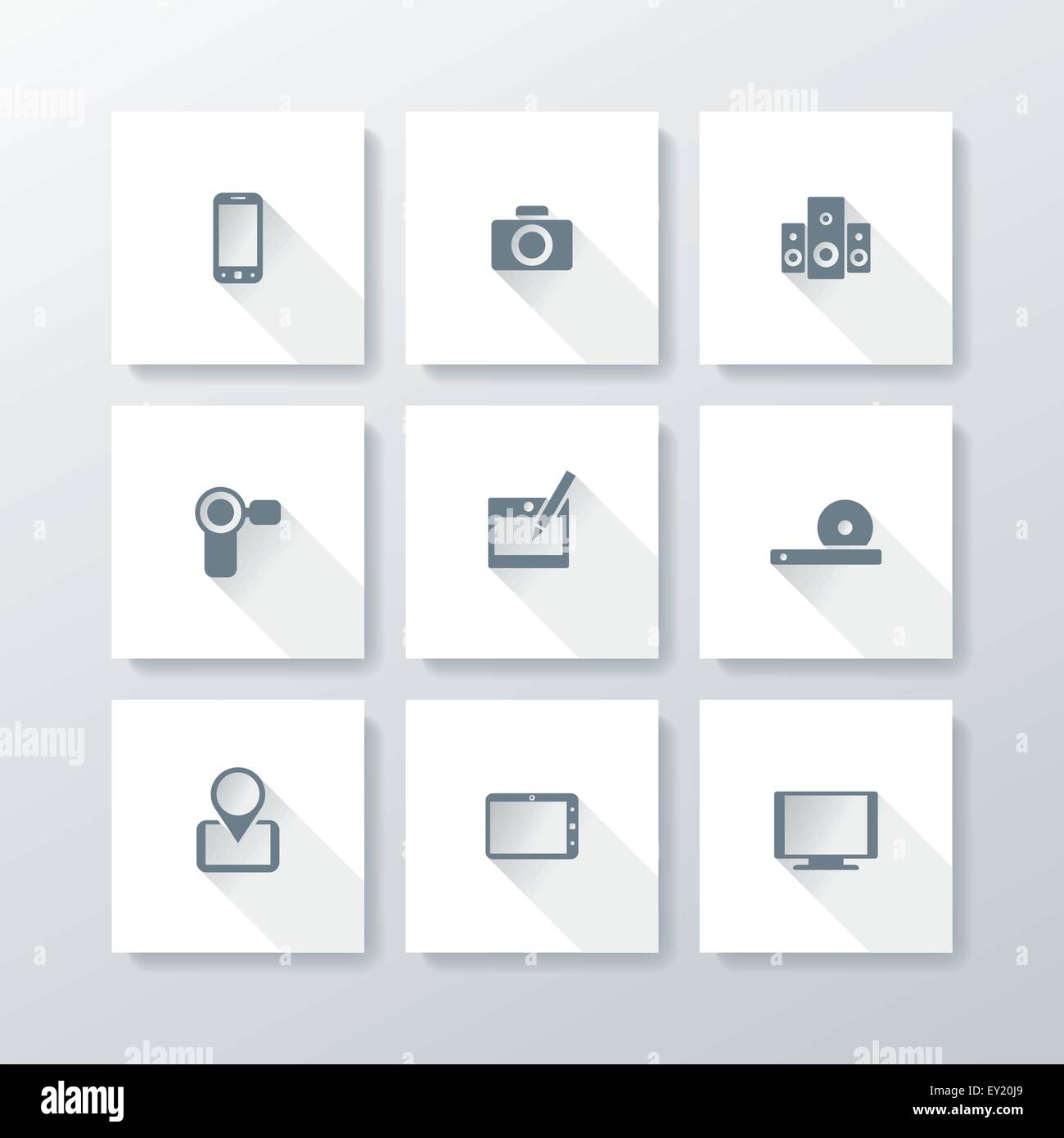 Flat media icon set - vector illustration Stock Vector Image & Art - Alamy
