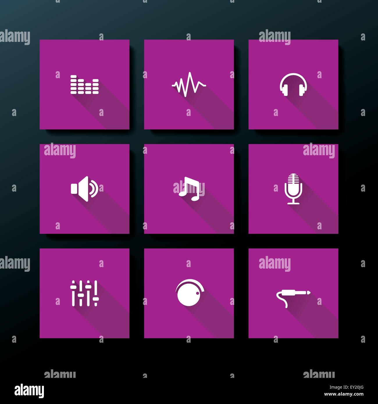 Flat audio icon set - vector illustration Stock Vector Image & Art - Alamy