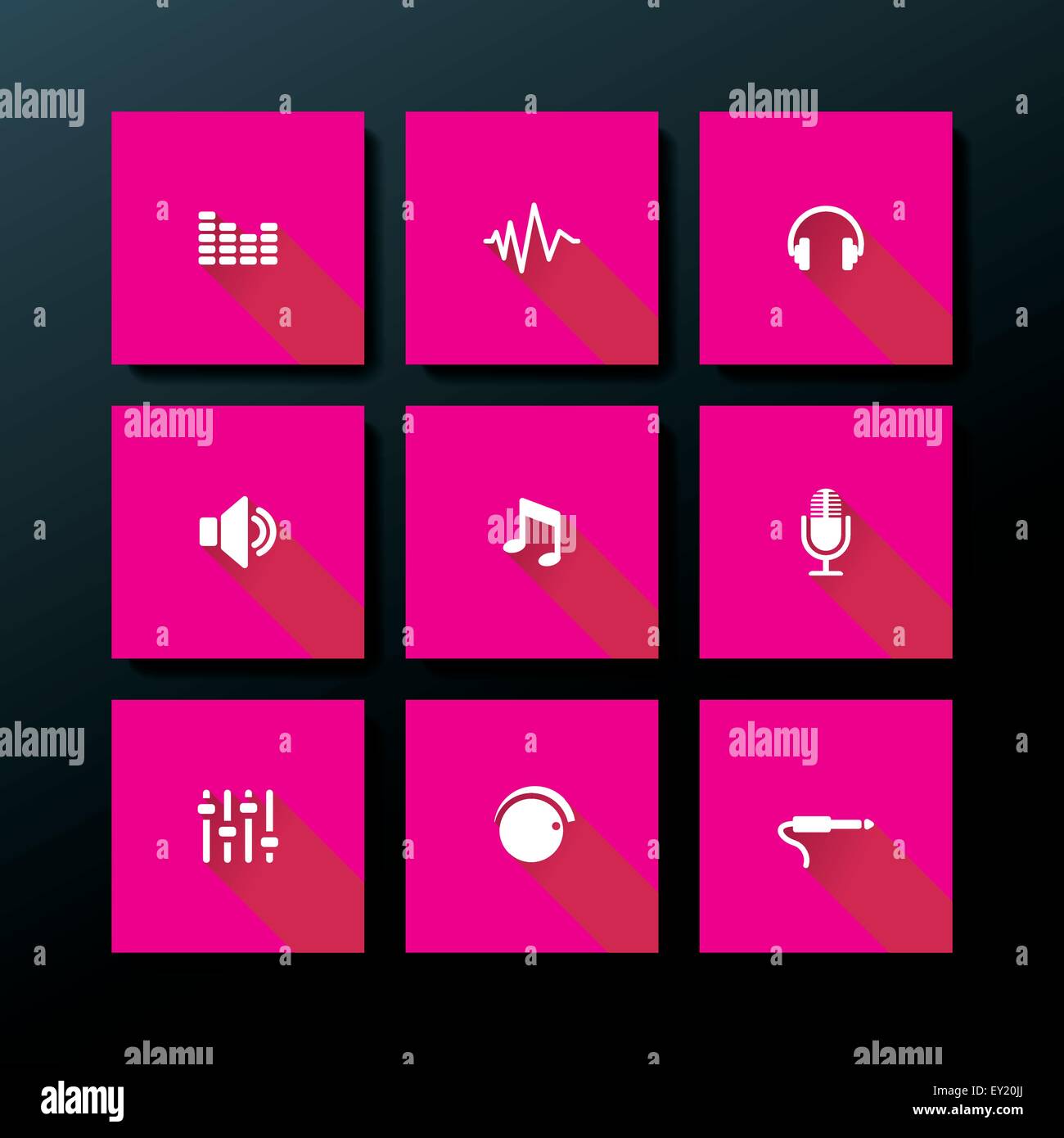 Flat audio icon set - vector illustration Stock Vector Image & Art - Alamy