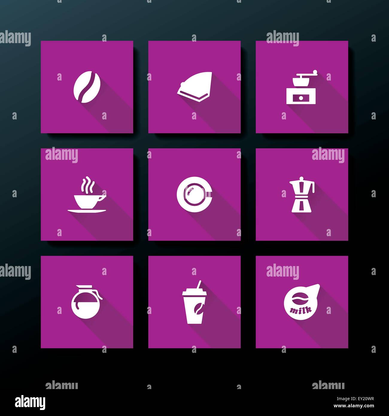 Flat coffee icon set vector illustration Stock Vector Image & Art Alamy