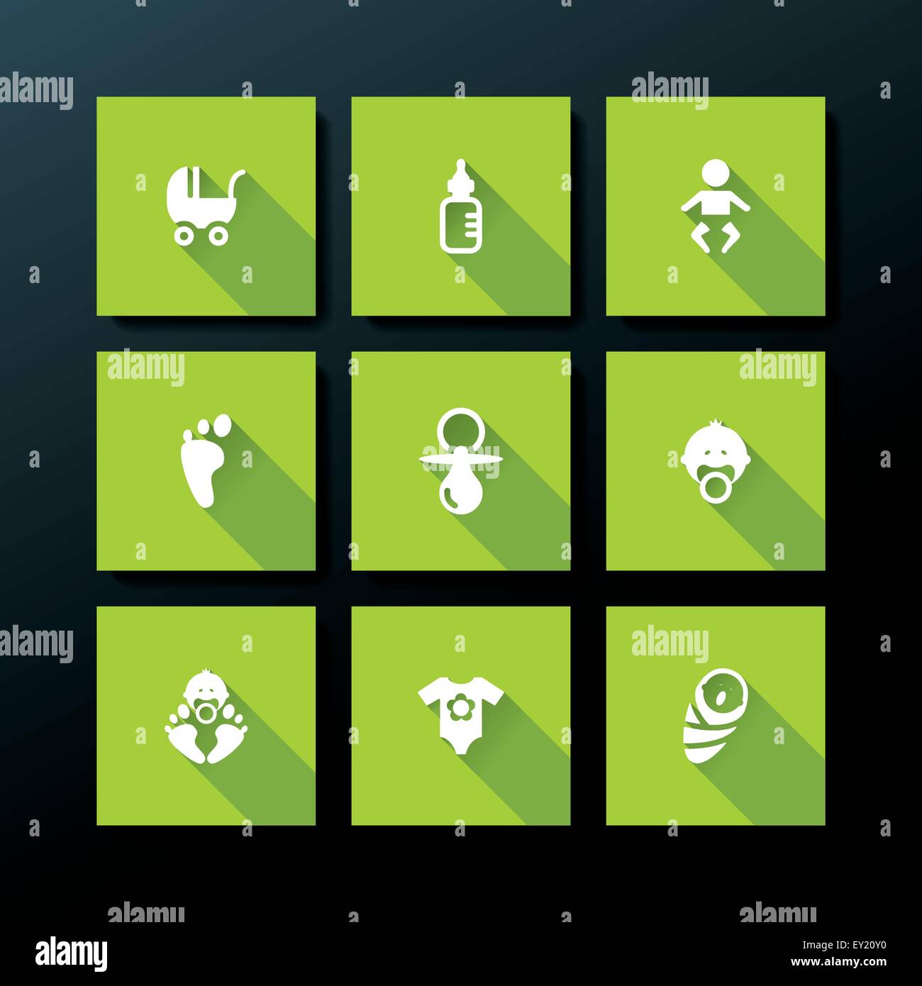 Flat baby icon set - vector illustration Stock Vector Image & Art - Alamy