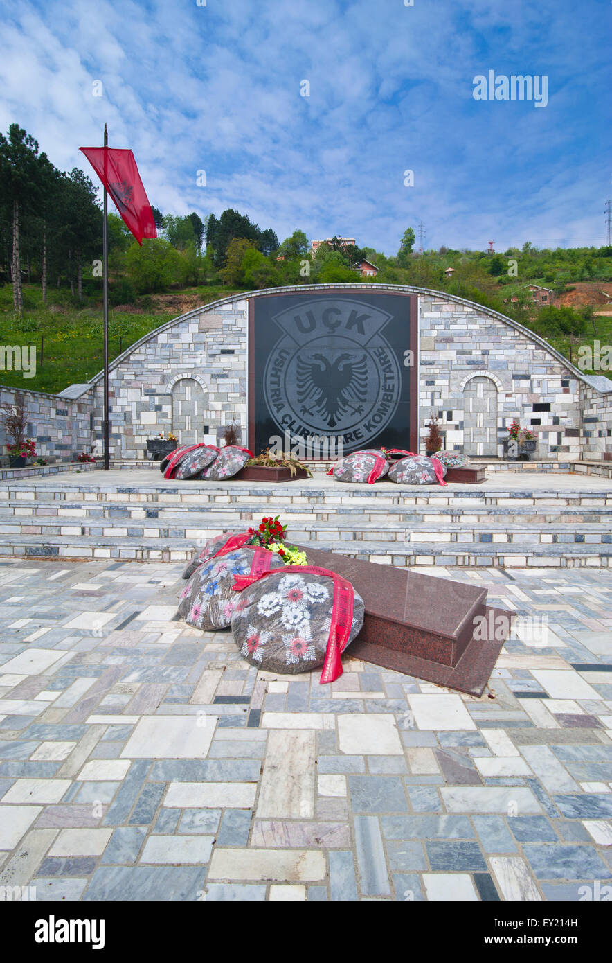 Monument to the Albanian freedom fighters UCK, Tetovo, Macedonia Stock Photo