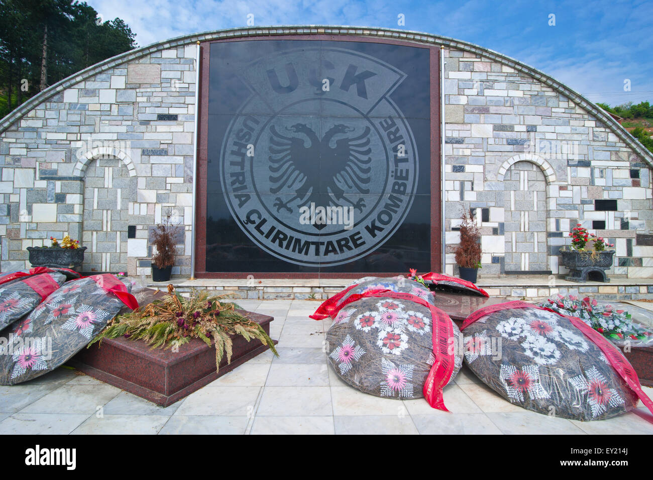 Monument to the Albanian freedom fighters UCK, Tetovo, Macedonia Stock Photo