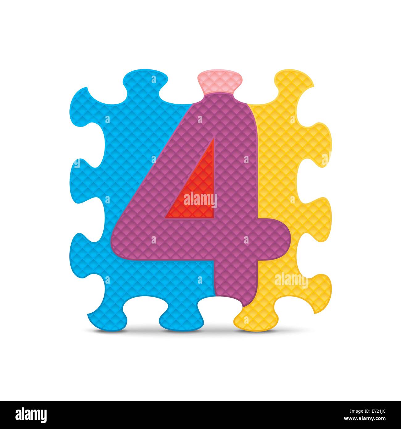 Number 4 written with alphabet puzzle - vector illustration Stock ...