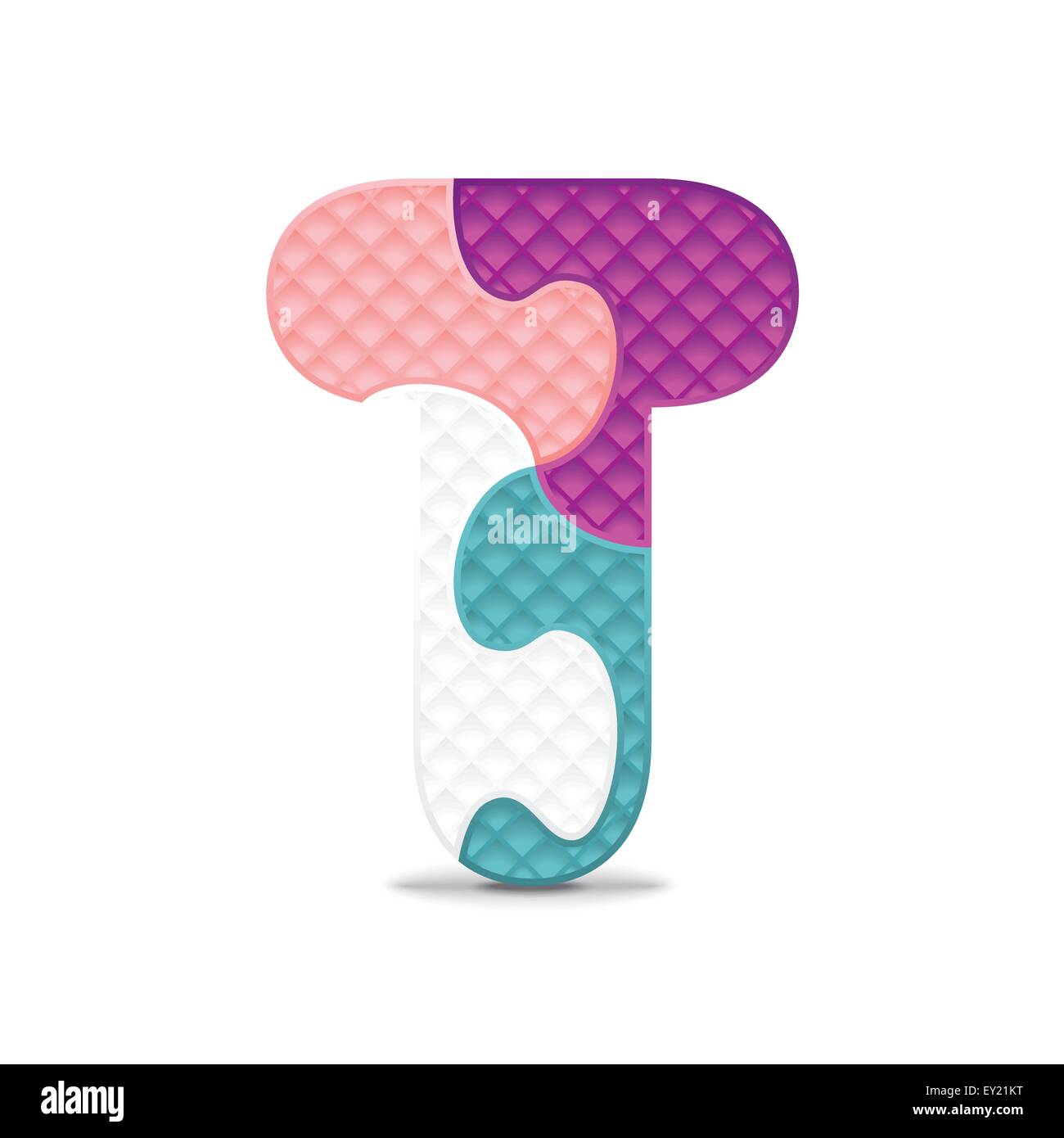 Letter T written with alphabet puzzle - vector illustration Stock ...