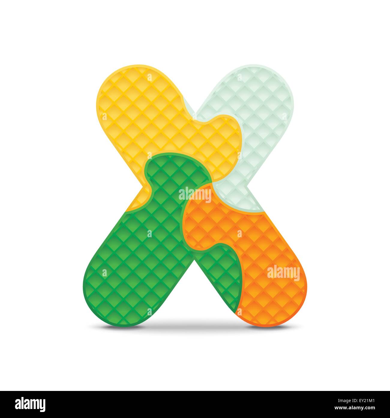 Letter X written with alphabet puzzle - vector illustration Stock ...