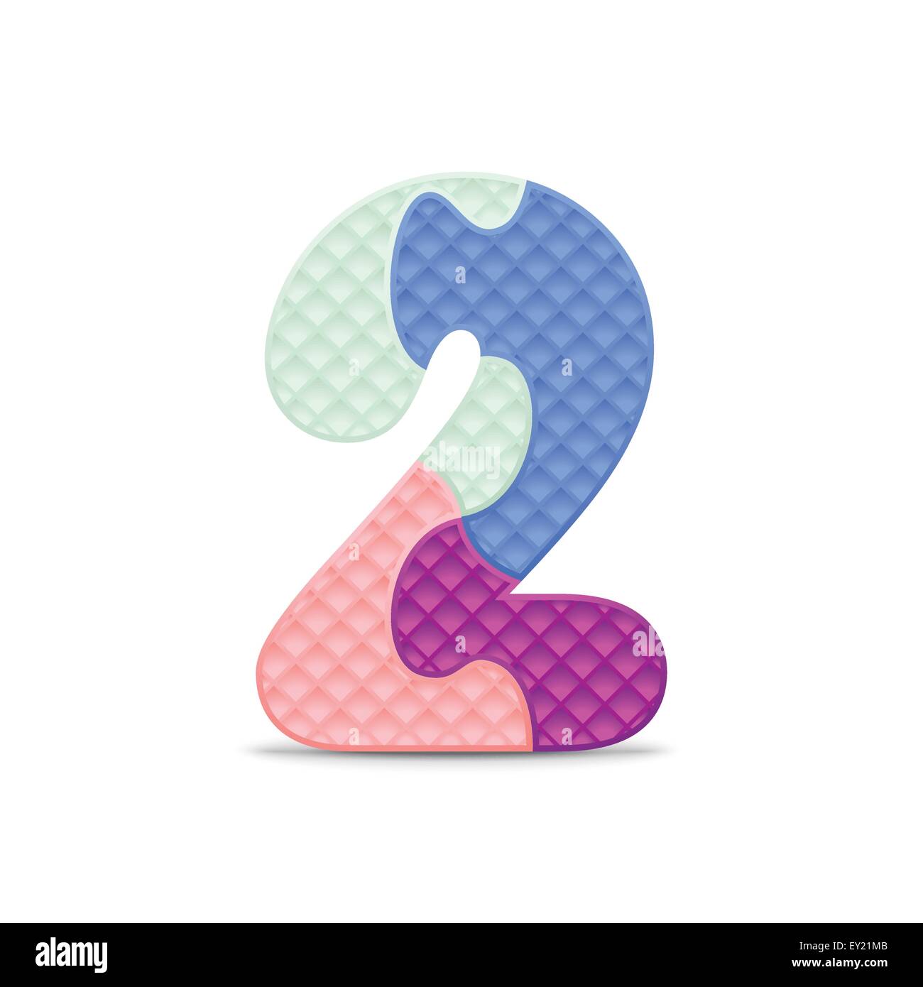 Number 2 written with alphabet puzzle - vector illustration Stock ...