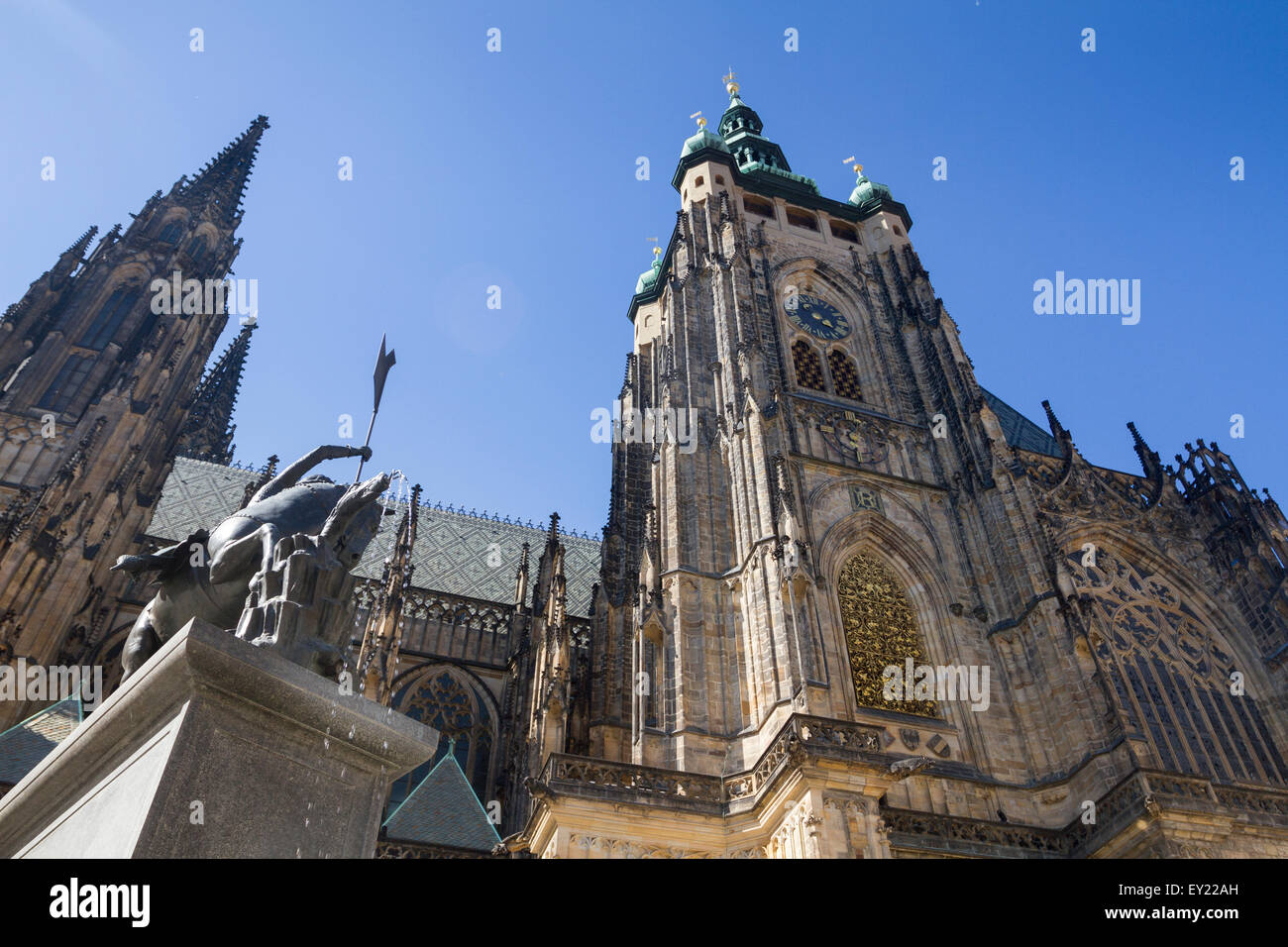 St Vitus cathedral, Prague castle, Czech Republic. Stock Photo