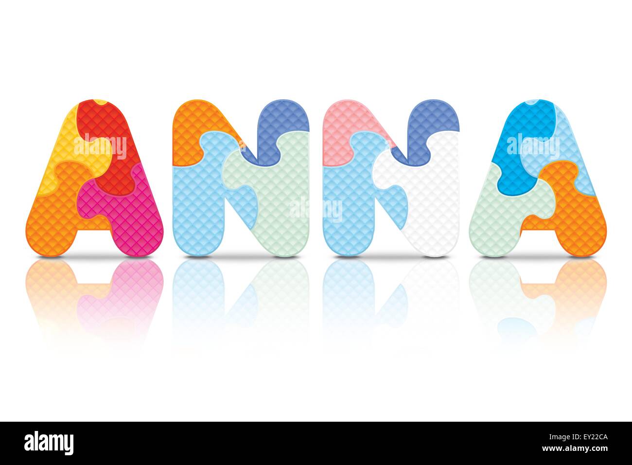ANNA written with alphabet puzzle - vector illustration Stock Vector