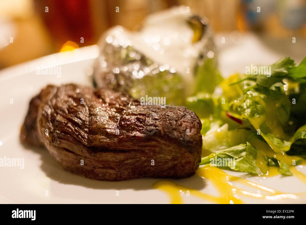 Meat with lettuce Stock Photo