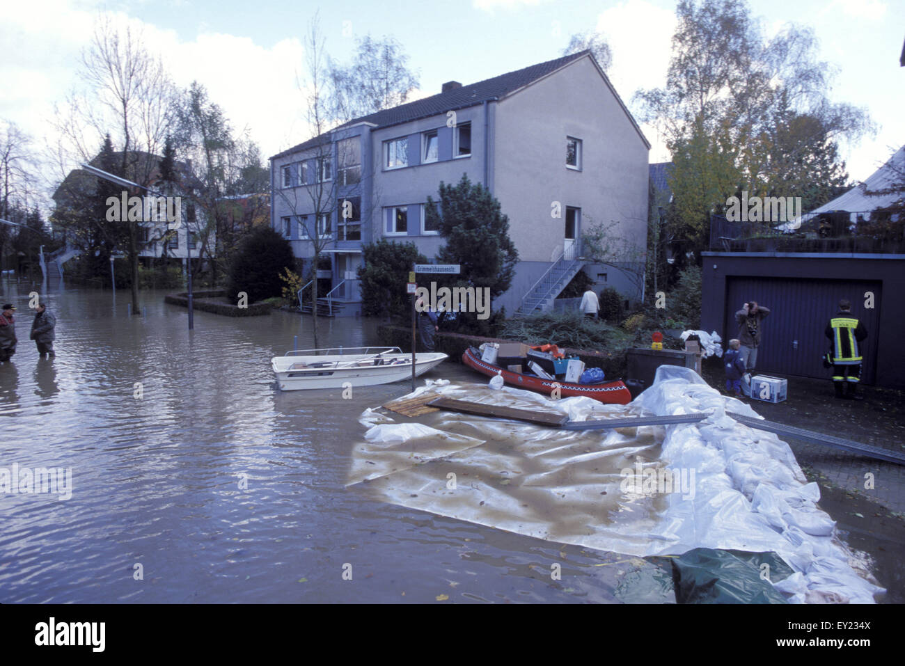 DEU, Germany, Cologne, flood of the river Rhine in the town district