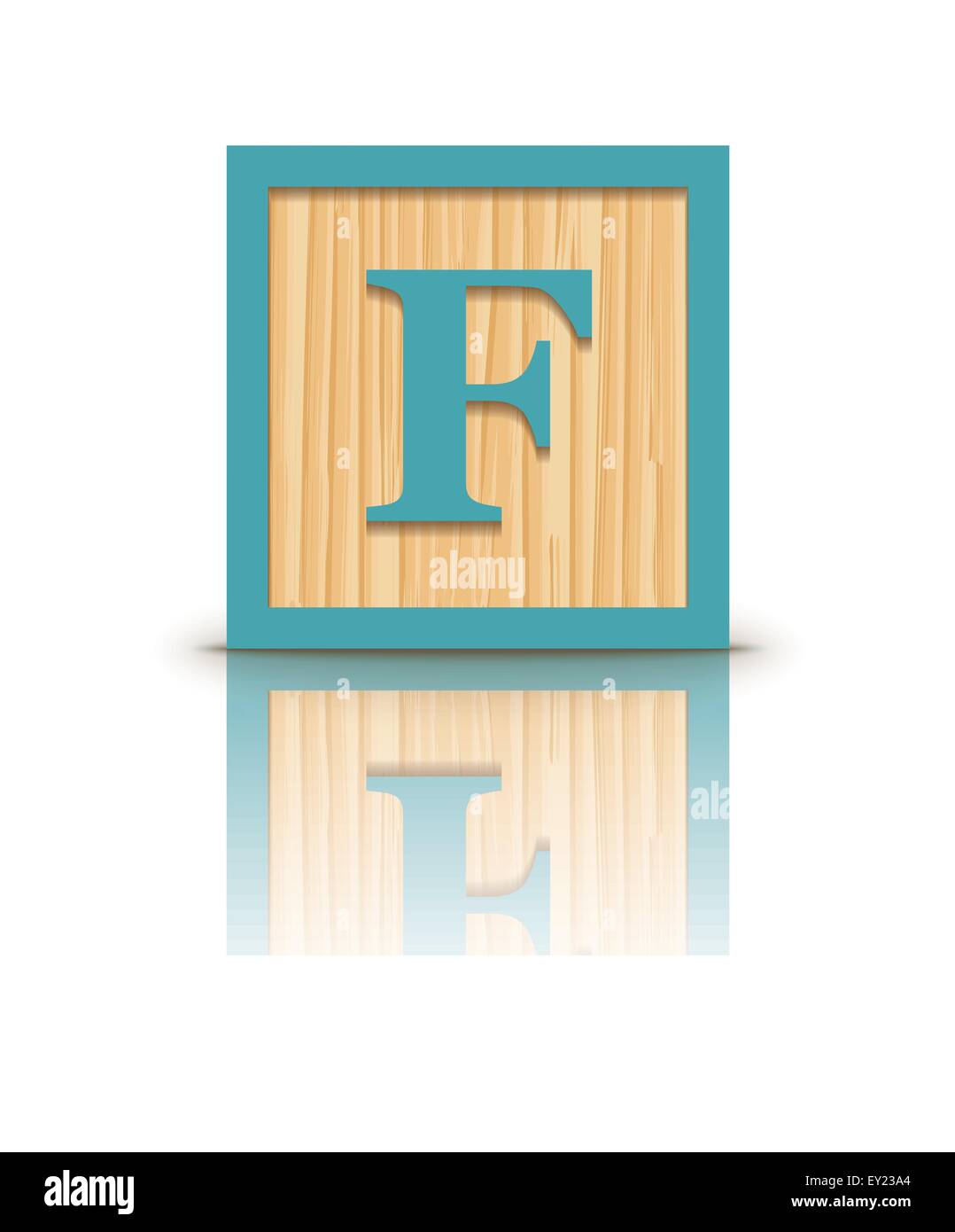 Letter F wooden alphabet block - vector illustration Stock Vector Image ...