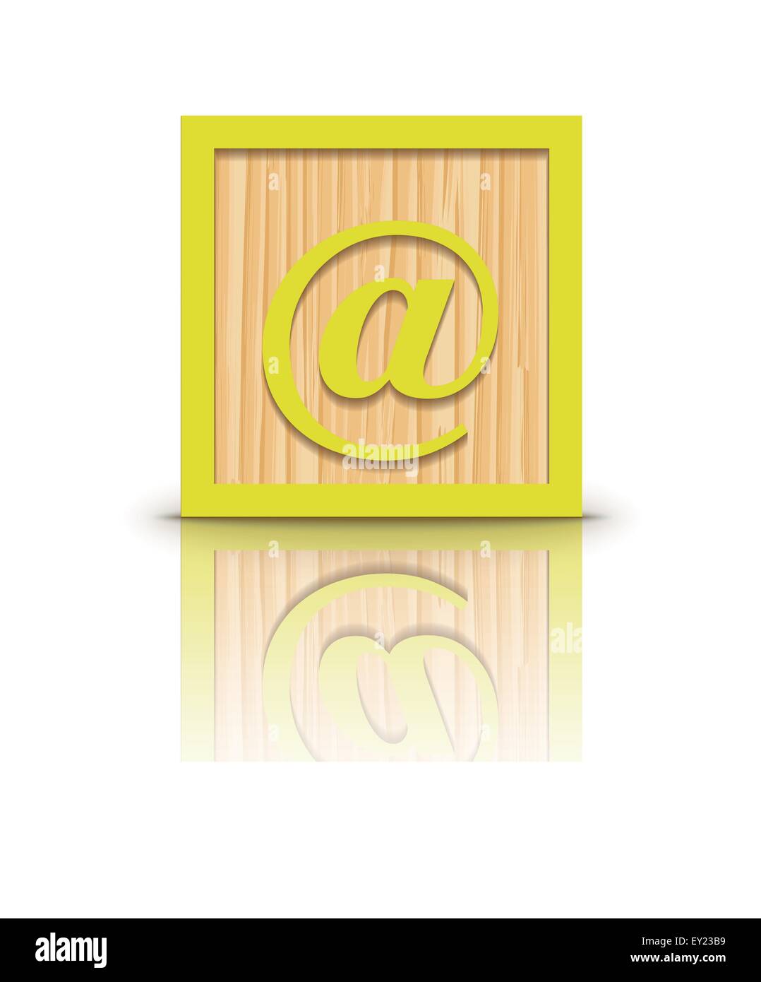 At Sign Letters At sign wooden alphabet block - vector illustration Stock Vector Image ...