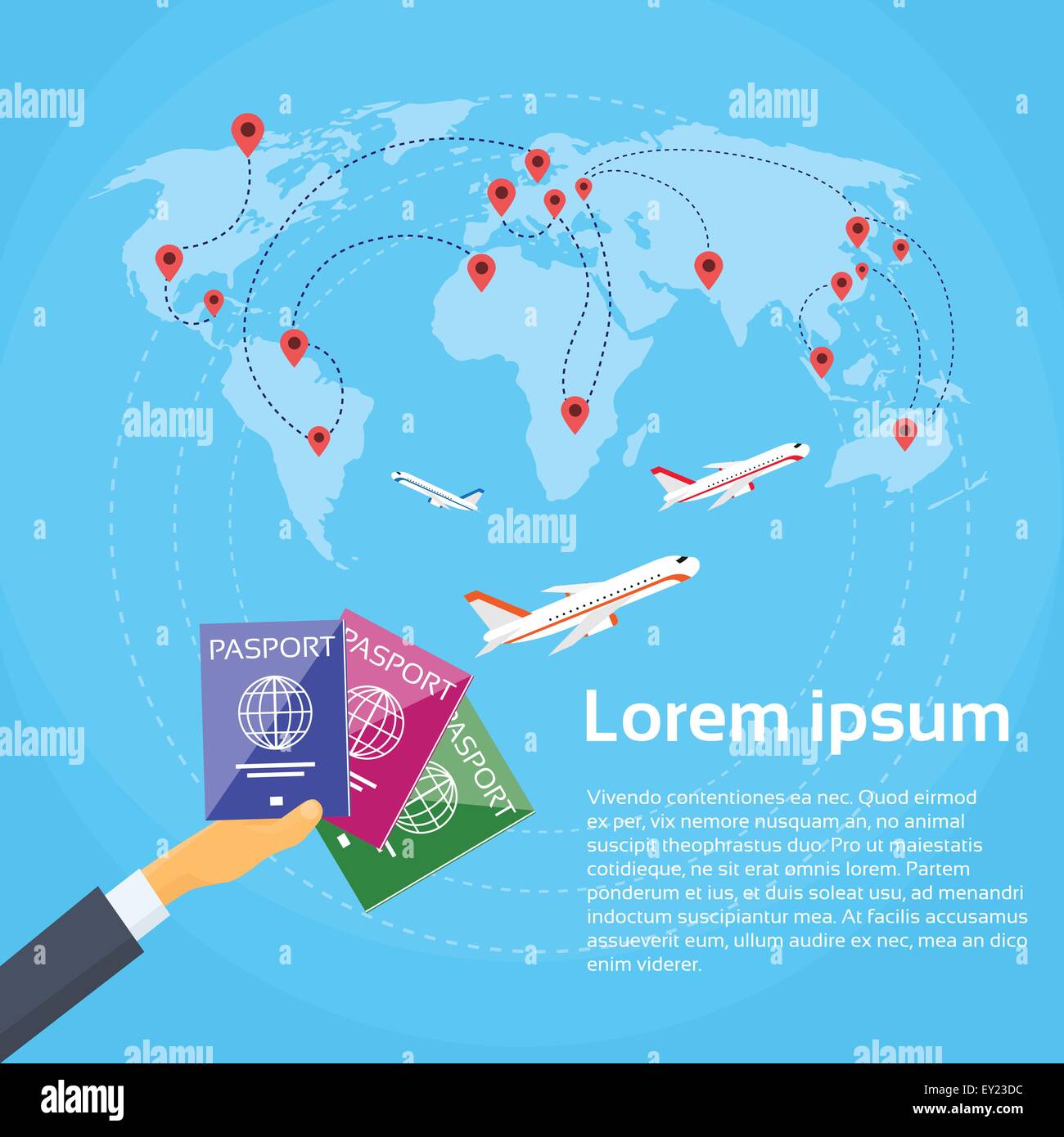 Passport Hand Travel Document Vacation Trip Booking Stock Vector Image