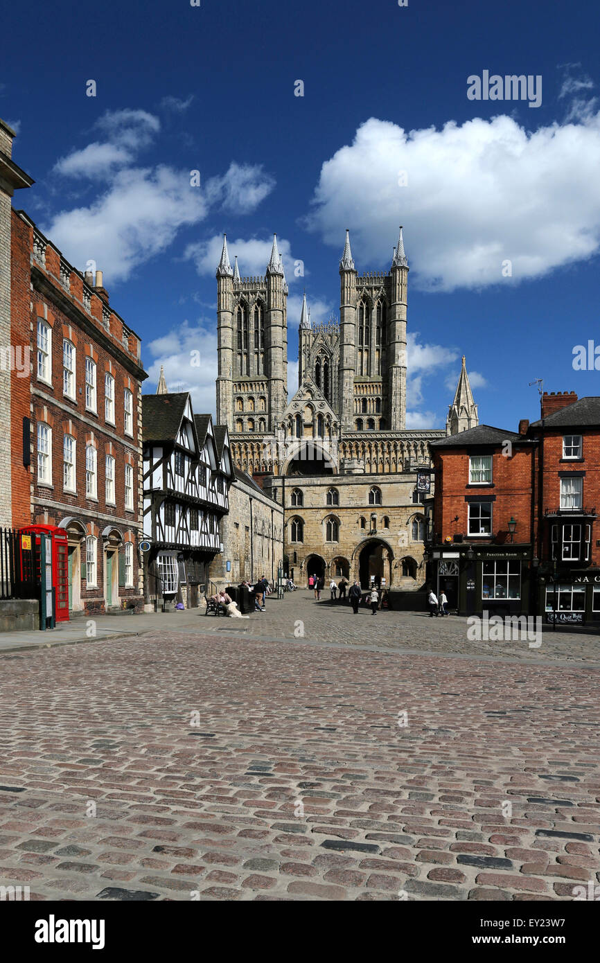 Lincoln Cathedral and Castle Square, Lincolnshire, England, UK Stock Photo