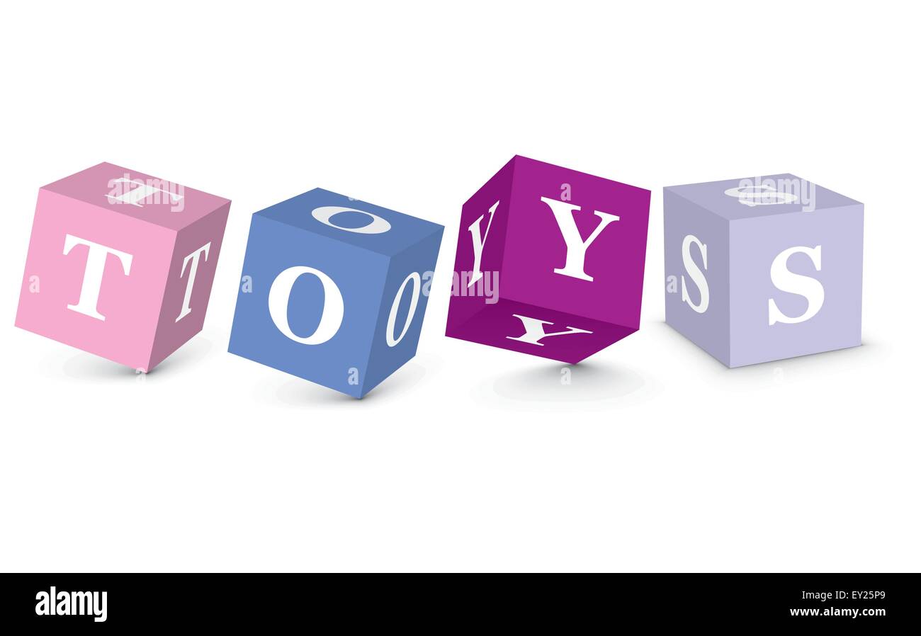 TOYS written with alphabet blocks vector illustration Stock Vector