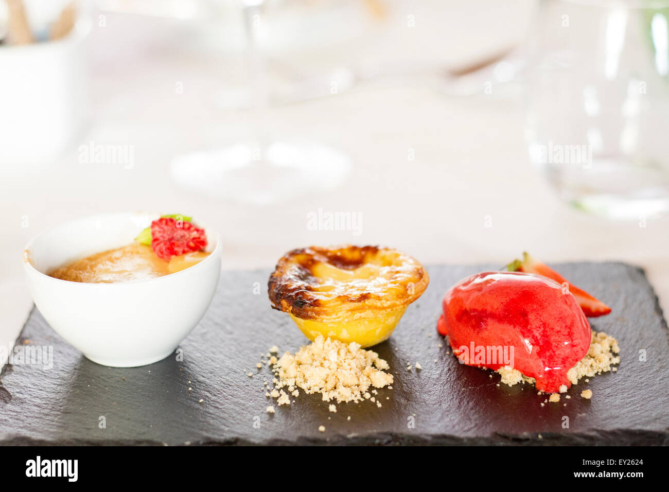 Typical portuguese desserts Stock Photo
