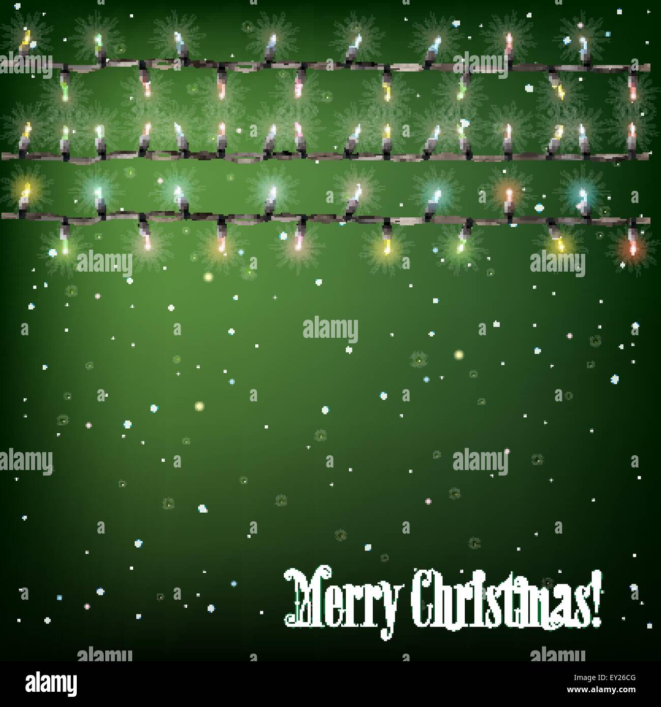 Abstract background with Christmas lights on green Stock Vector Image ...