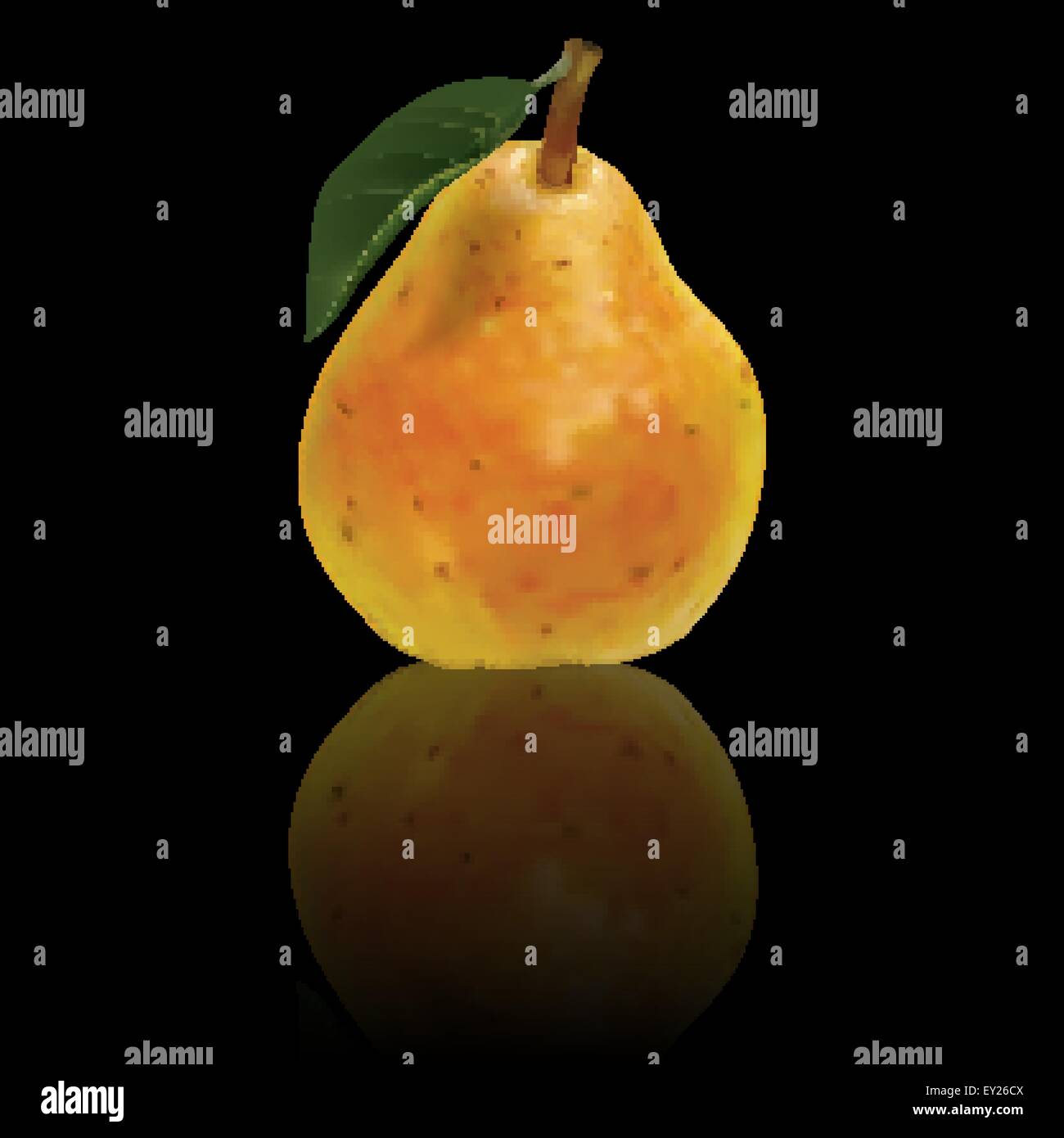 vector pear isolated on a black background Stock Vector Image & Art - Alamy