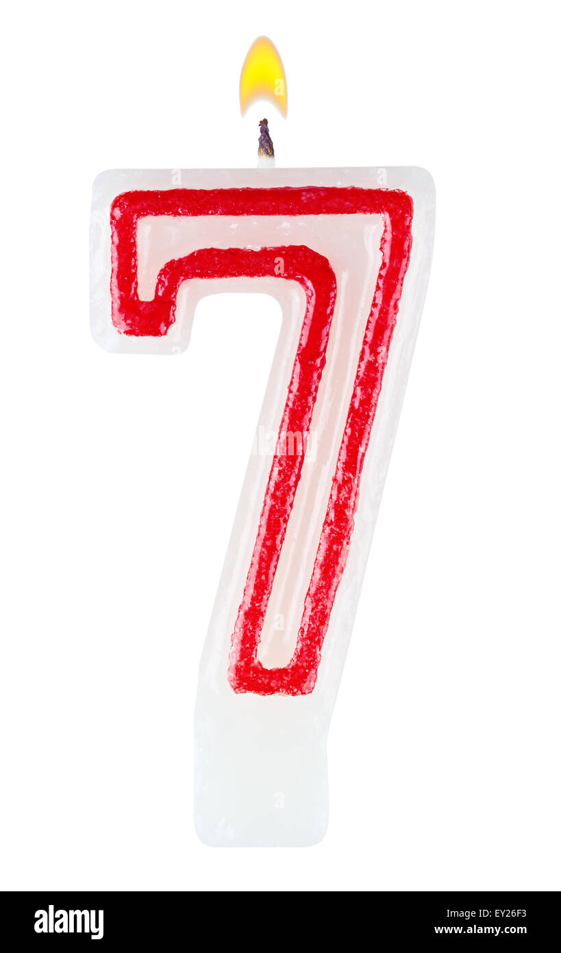 Birthday candles number seven isolated on white Stock Photo Alamy