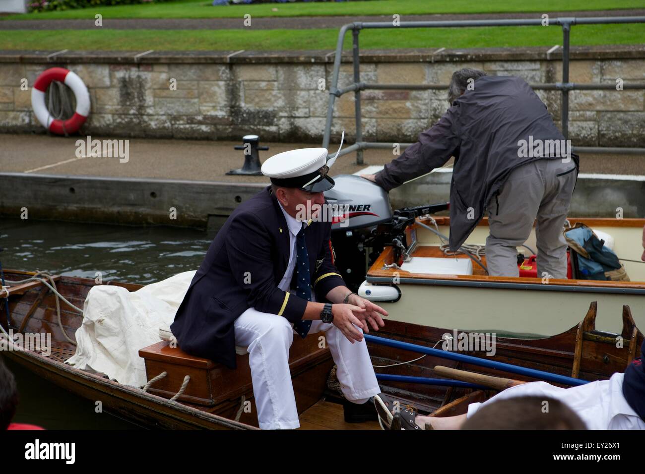 Shepperton, Surrey, UK. 20th July, 2015. The annual census of the swan population on the River
