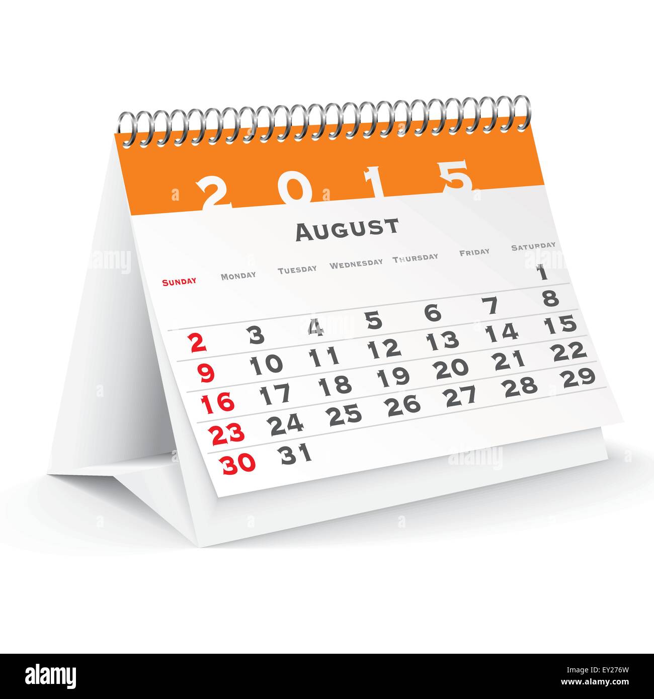 Desk calendar august Stock Vector Images - Alamy