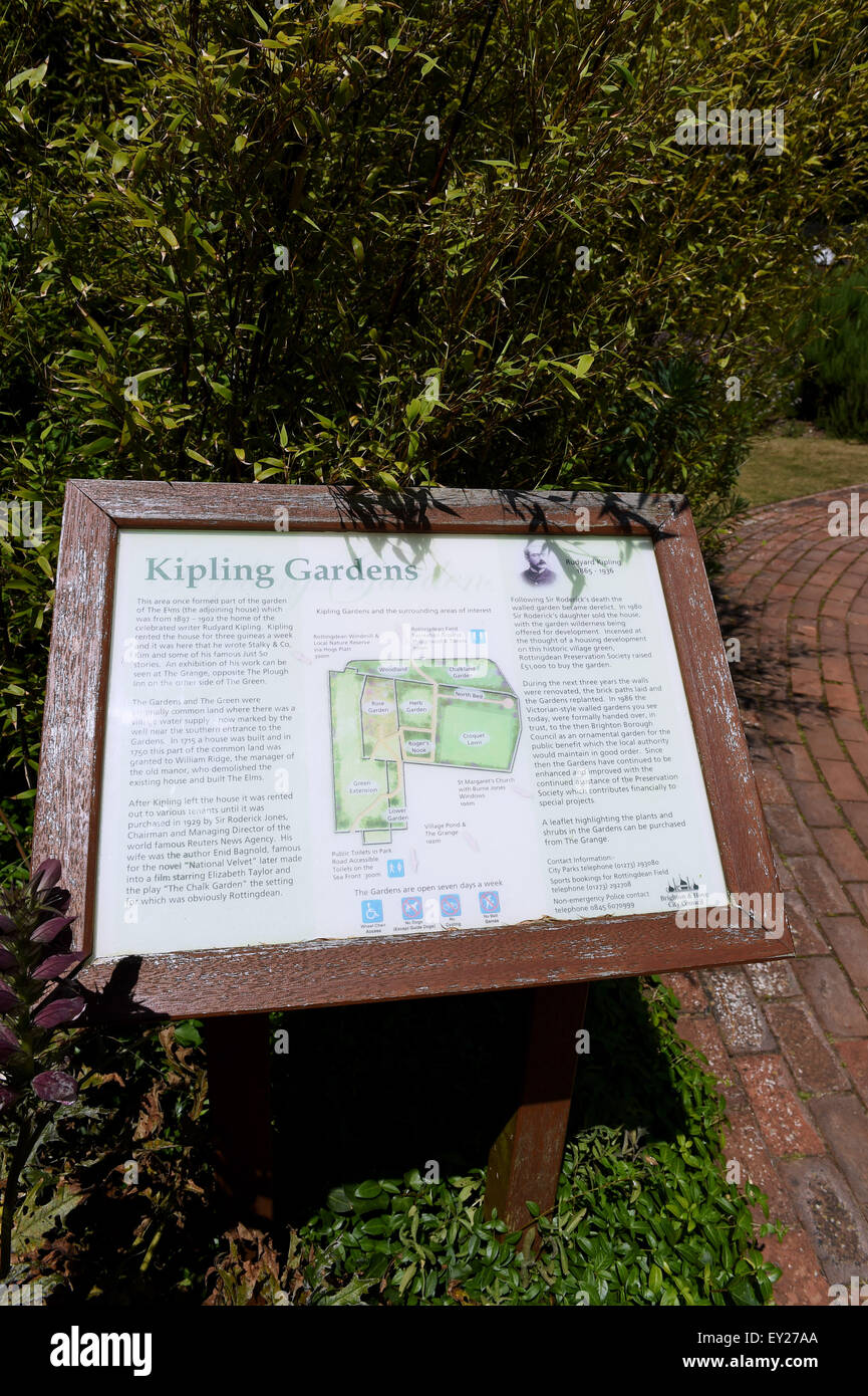 Kipling Gardens Rottingdean near Brighton East Sussex UK Kiplings Gardens were once part of The Elms home of  Rudyard Kipling Stock Photo