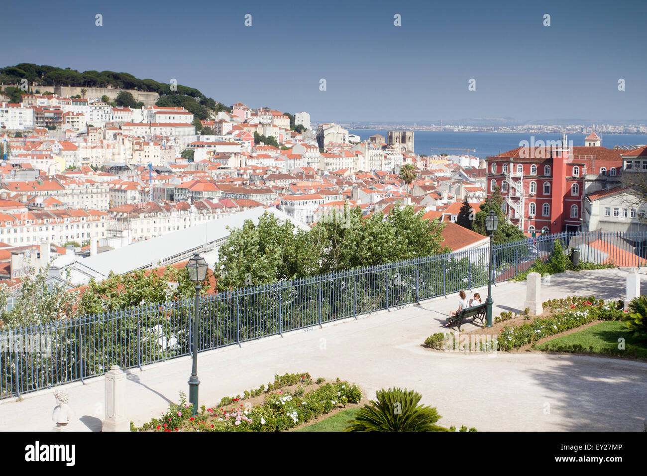 Panoramic view of Lisbon from Miradouro de Sao Pedro de