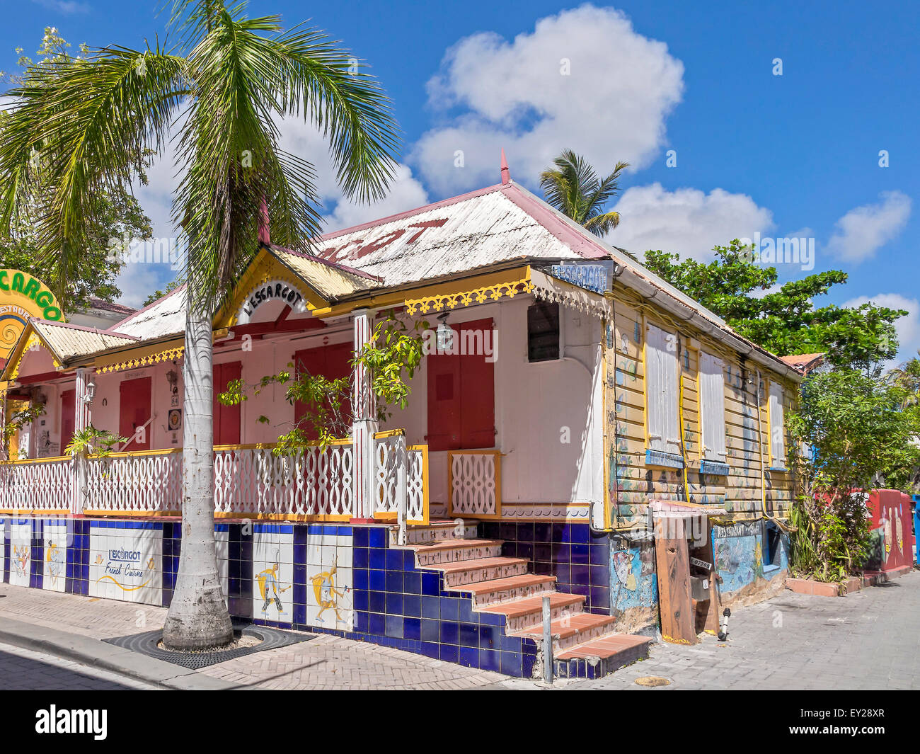 L'Escargot French Restaurant Front Street Philipsburg Saint Martin West Indies Stock Photo