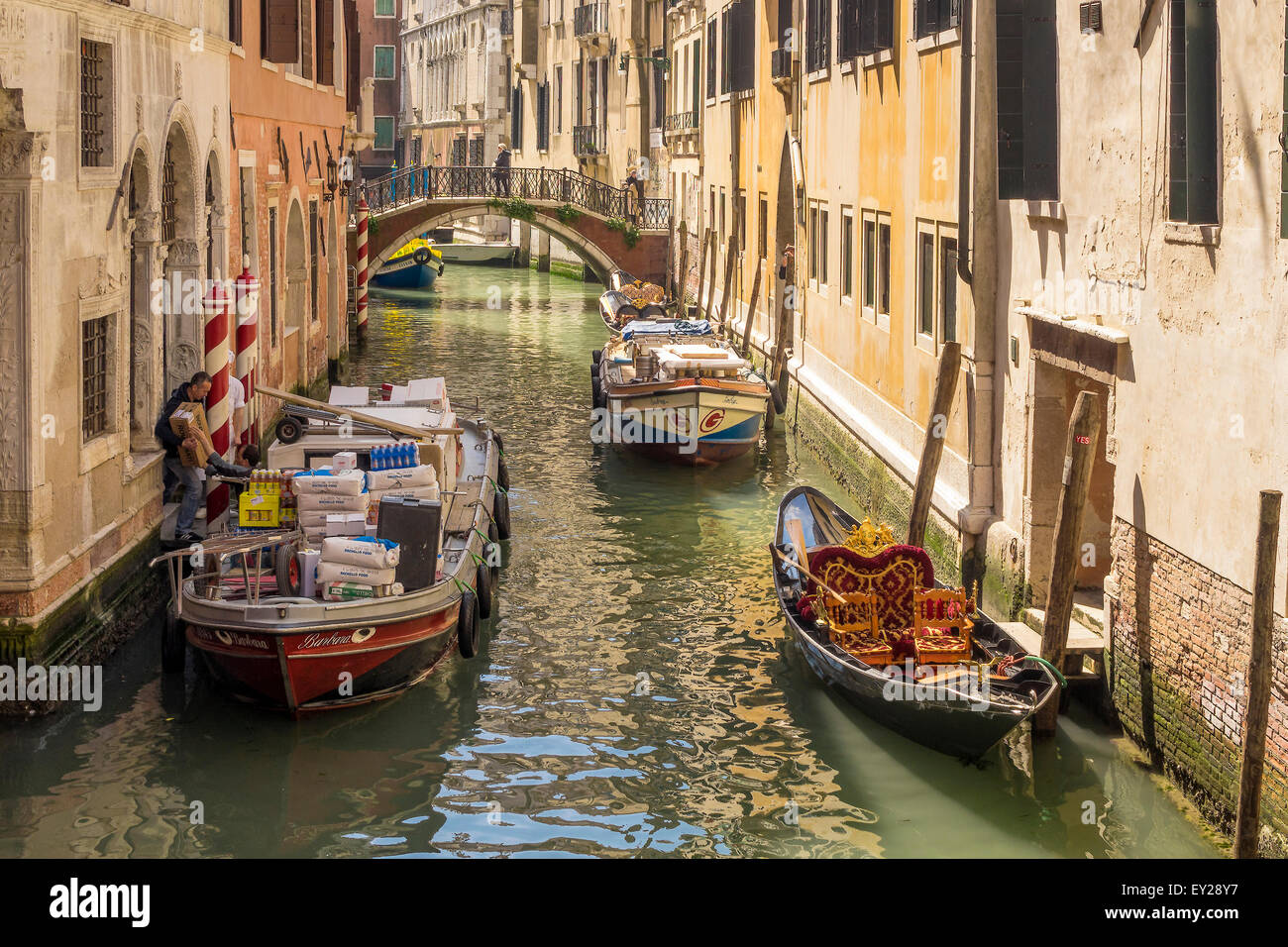 Quite Backwater Canal Venice Italy Stock Photo