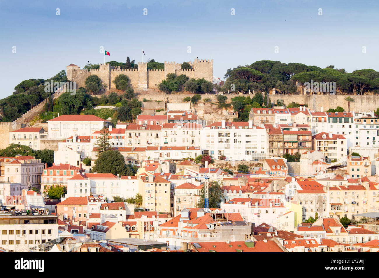 Panoramic view of Lisbon from Miradouro de Sao Pedro de Alcantara, Portugal Stock Photo