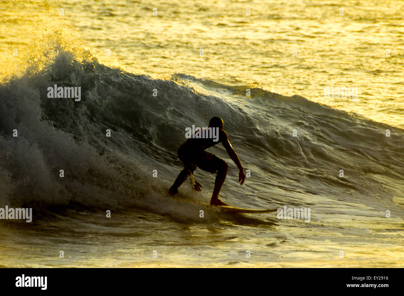 Silhouette Surfer at Sunset Stock Photo - Alamy
