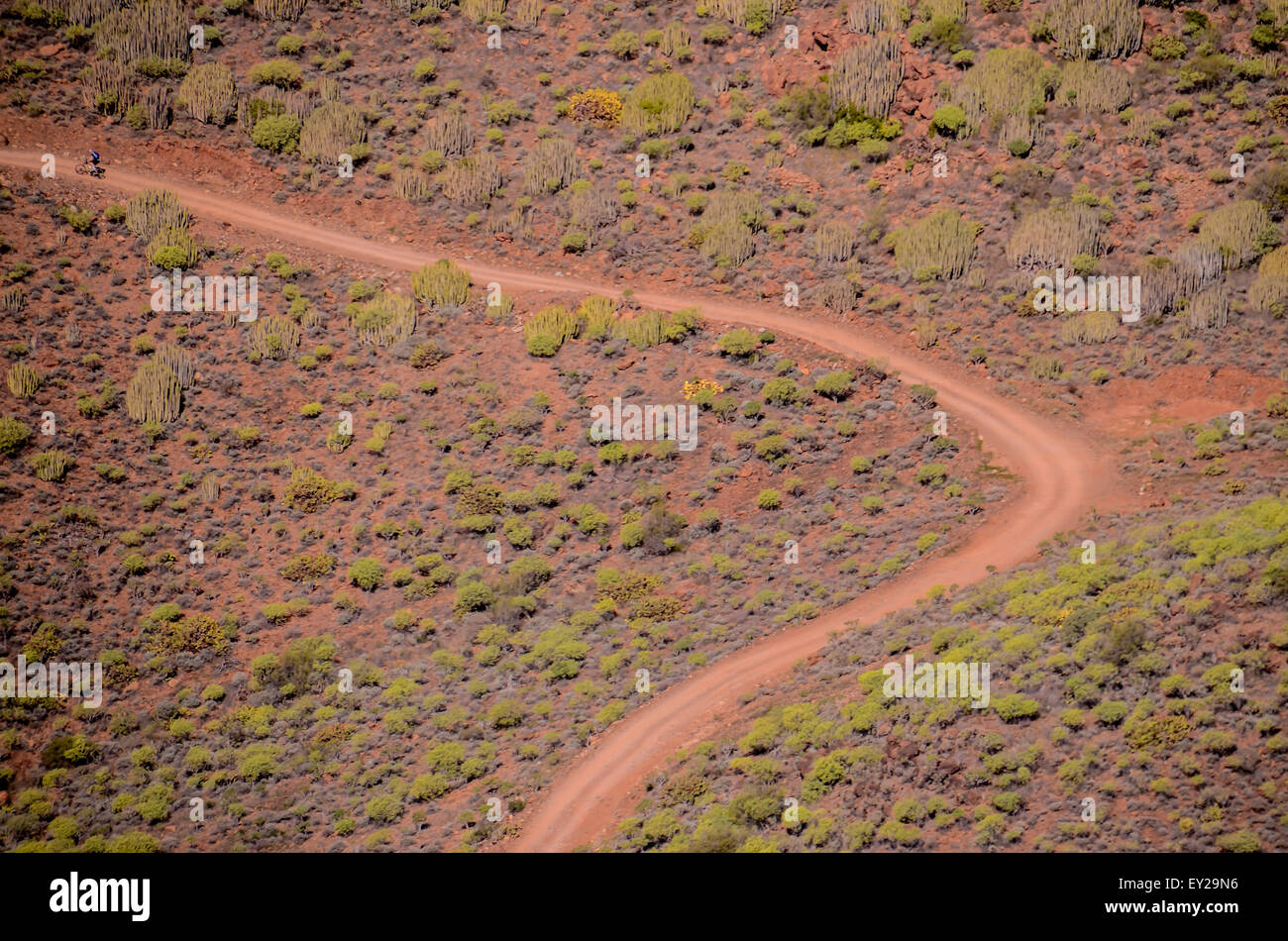 Aerial View of a Desert Road Stock Photo - Alamy
