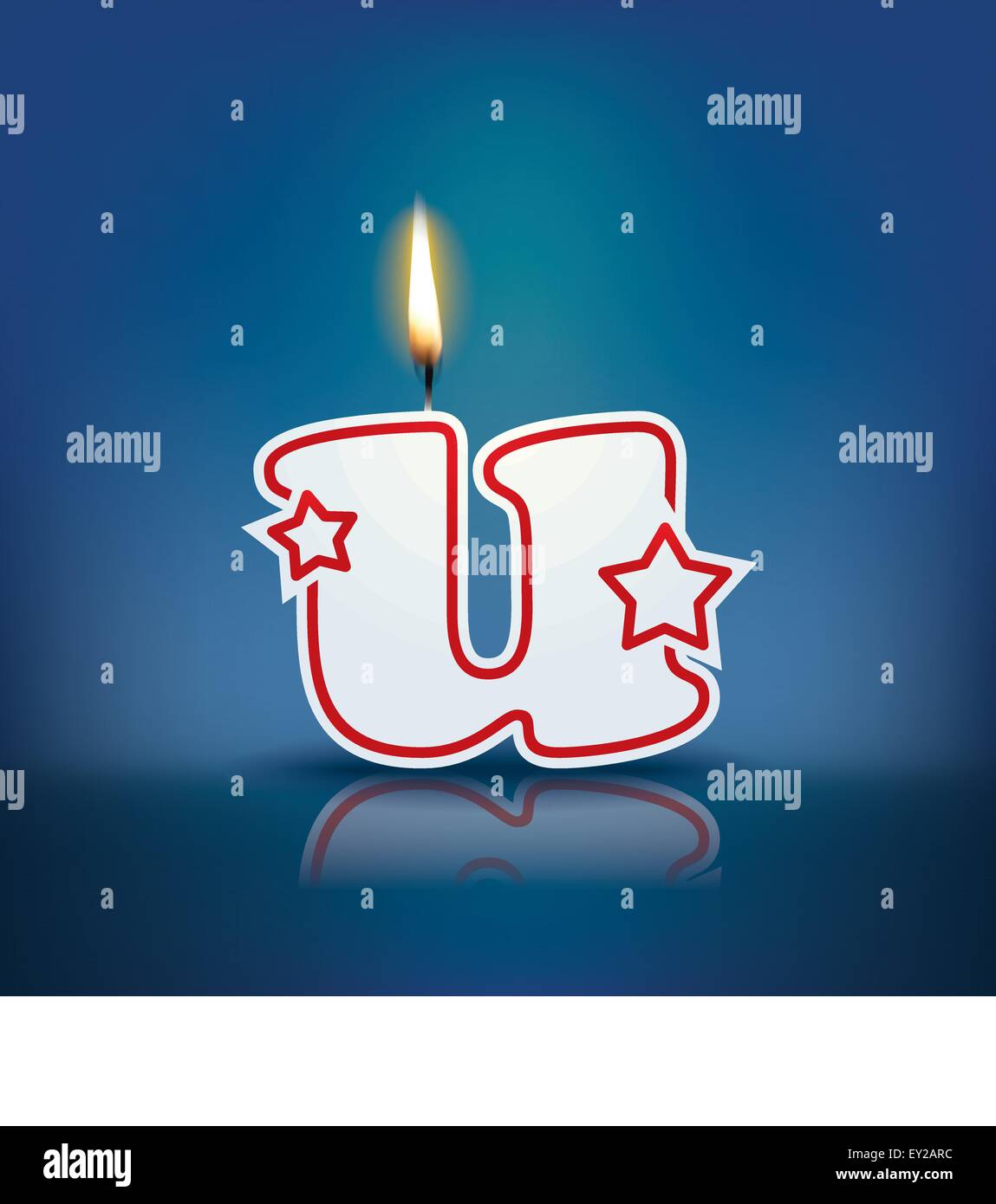 Candle letter u with flame - eps 10 vector illustration Stock Vector ...