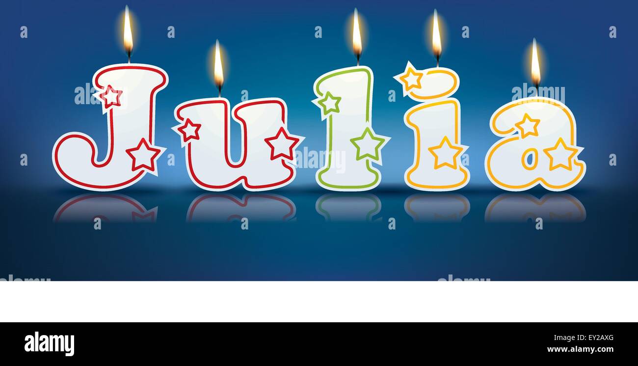 JULIA written with burning candles - vector illustration Stock Vector ...