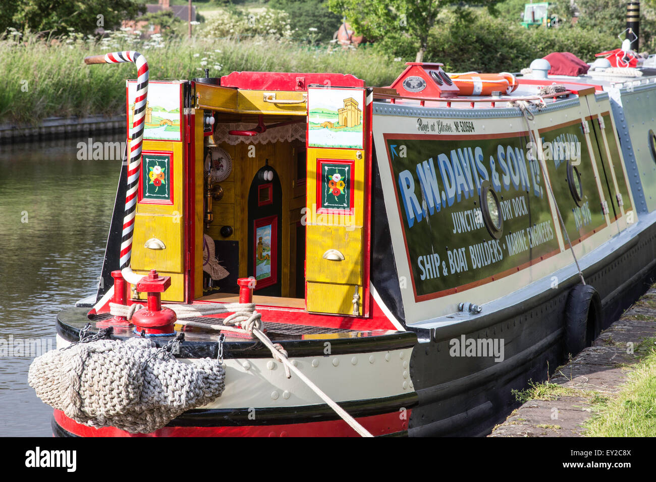 Traditional narrowboat, England, UK Stock Photo