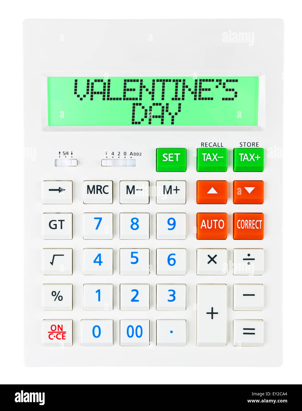 Calculator with VALENTINES DAY Stock Photo