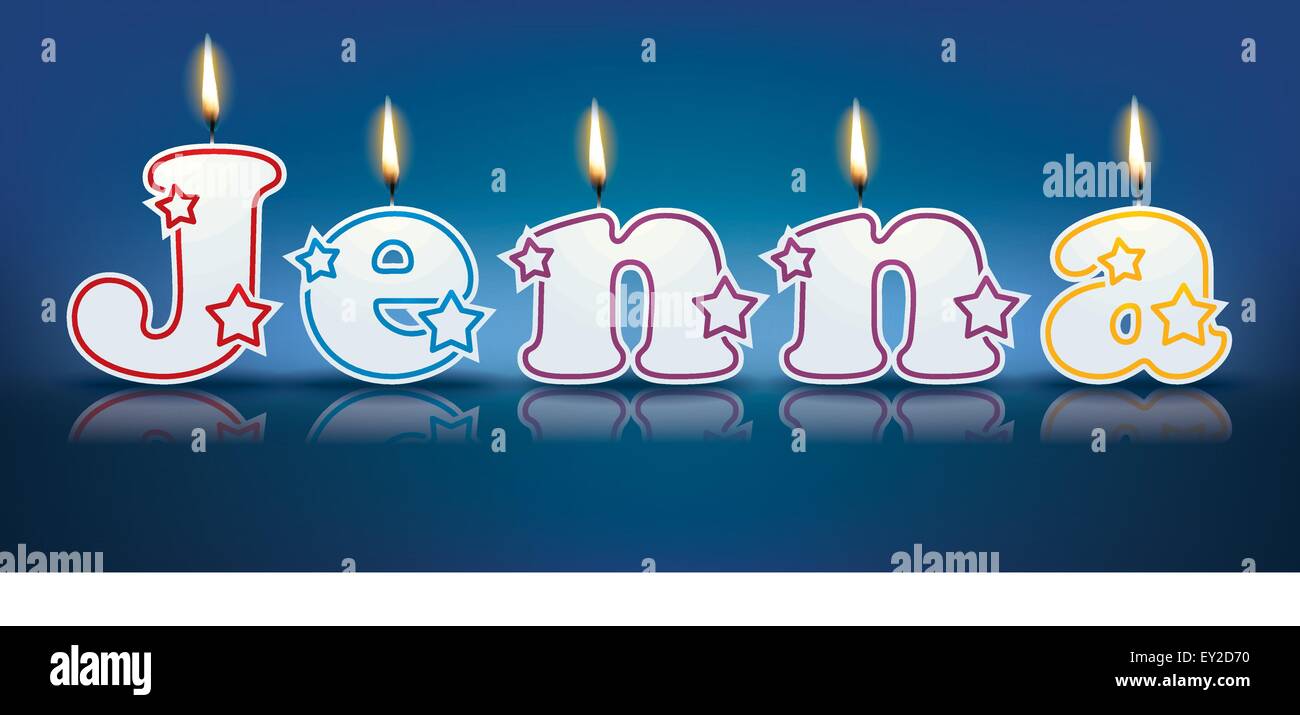 JENNA written with burning candles - vector illustration Stock Vector ...