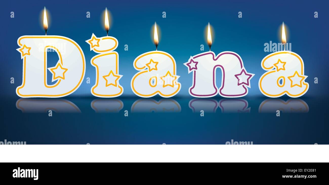 DIANA written with burning candles - vector illustration Stock Vector ...