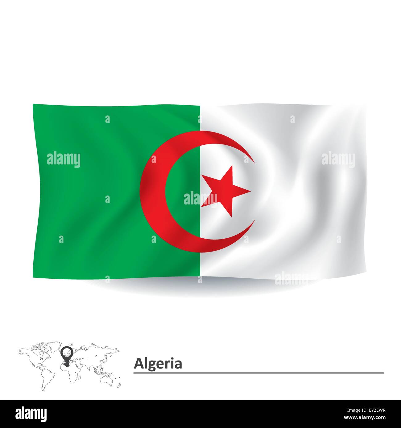 Flag of Algeria - vector illustration Stock Vector