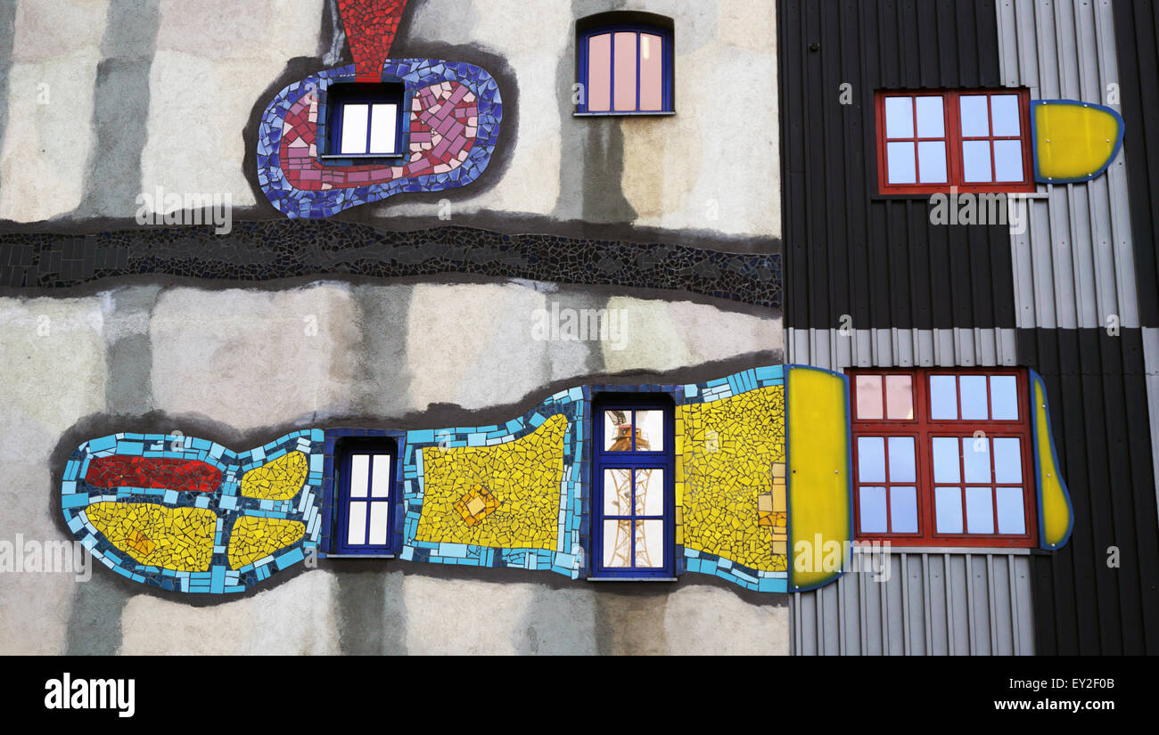 visual art on building facade in Vienna, Austria Stock Photo