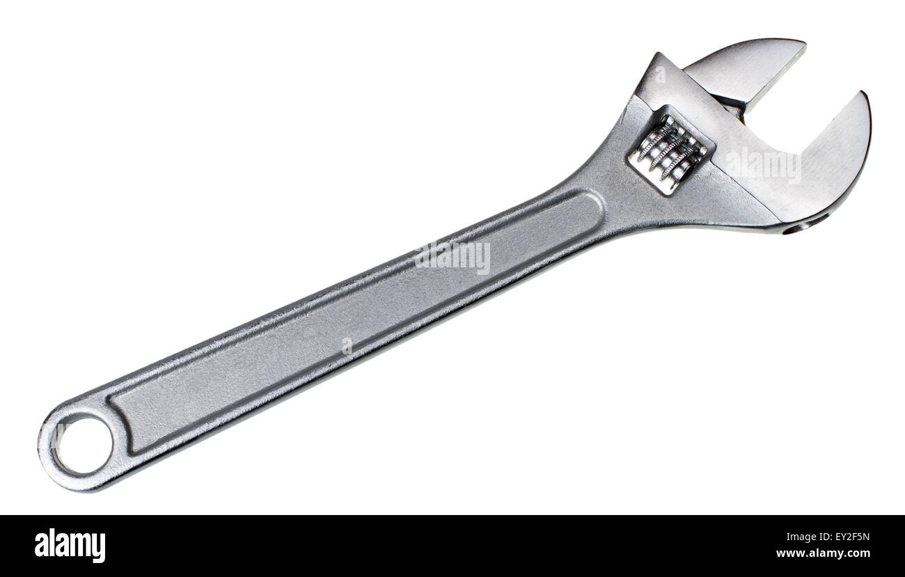 Adjustable wrench isolated on white background Stock Photo - Alamy
