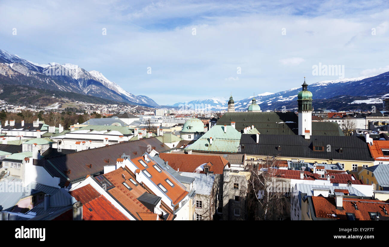 Viewpoints old town city in Innsbruck Stock Photo
