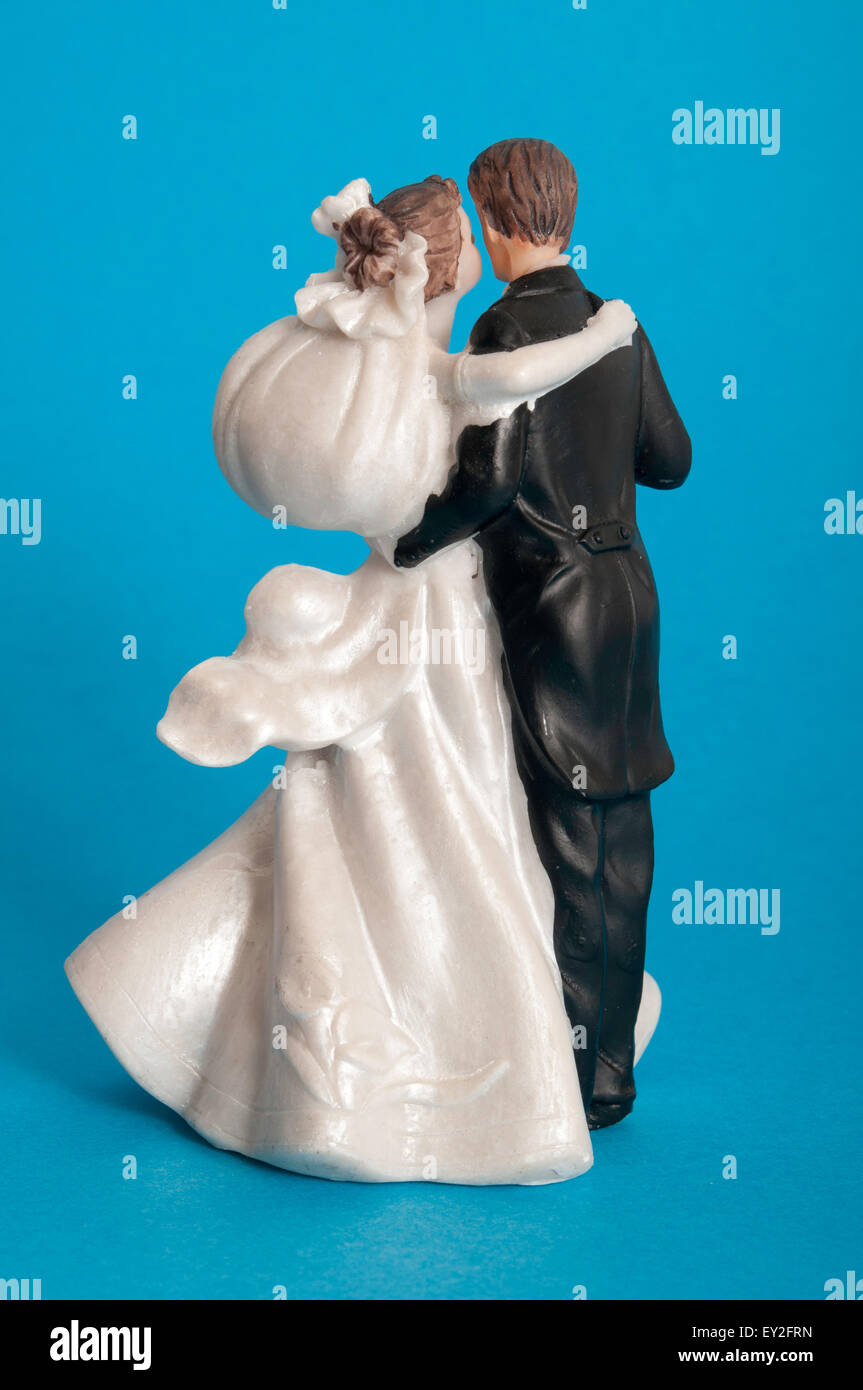 bride and groom cake topper Stock Photo