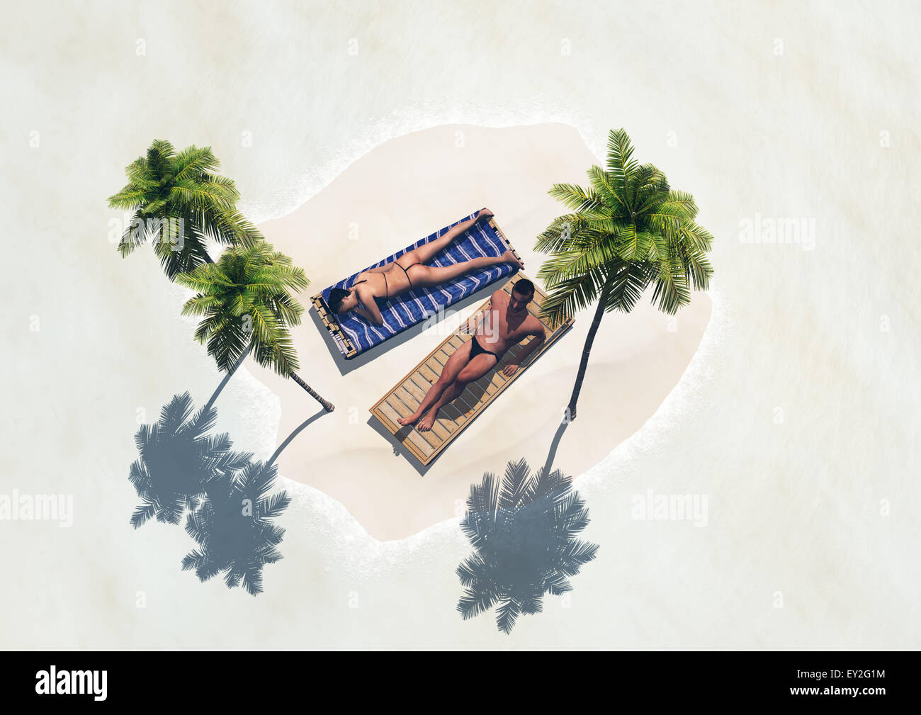 3d island palm trees hi-res stock photography and images - Alamy