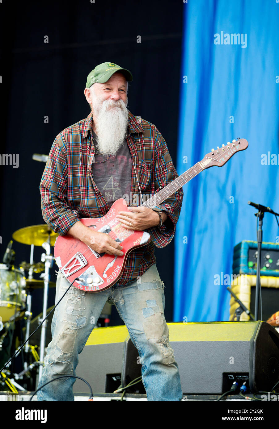 Seasick Steve performs on the main stage at T In The Park Festival at Strathallan Castle on July 11, 2015 Stock Photo